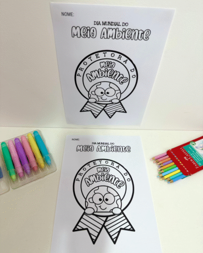 Atividade Plaquinha de pescoço para trabalhar o tema Meio Ambiente 🌱 com turmas da Educação Infantil 👧👦.