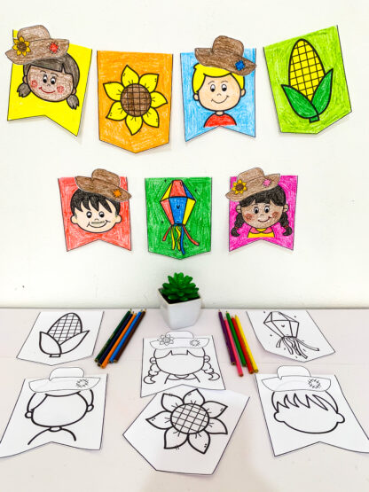 ATIVIDADE: BANDEIRINHAS E BANDEIROLAS PARA COLORIR - Imagem 2