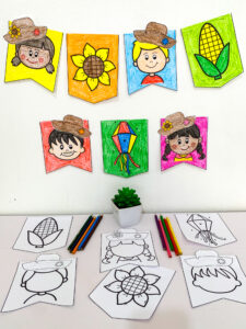 ATIVIDADE: BANDEIRINHAS E BANDEIROLAS PARA COLORIR