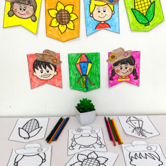 ATIVIDADE: BANDEIRINHAS E BANDEIROLAS PARA COLORIR