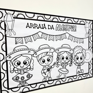 Cartaz para colorir tema Festa Junina