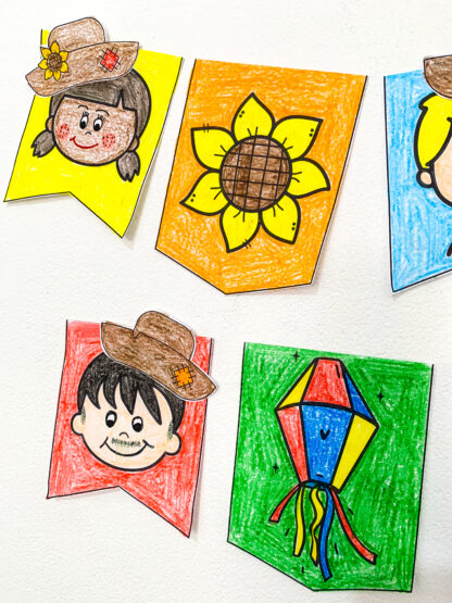 BANDEIRINHAS E BANDEIROLAS PARA COLORIR - Imagem 6