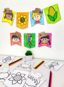 BANDEIRINHAS E BANDEIROLAS PARA COLORIR