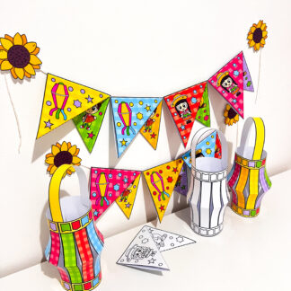 BANDEIRINHAS E PIPAS DE SÃO JOÃO PARA MONTAR - FESTA JUNINA