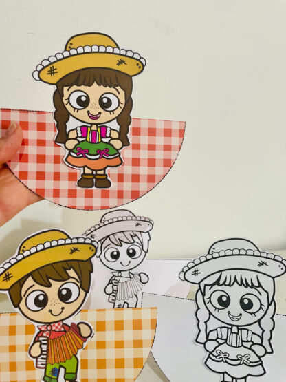 Lembrancinhas Caipirinhas Juninas para Colorir e Personalizar – Atividades Criativas   - Imagem 2