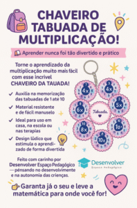 Chaveiro – Tabuada de multiplicação