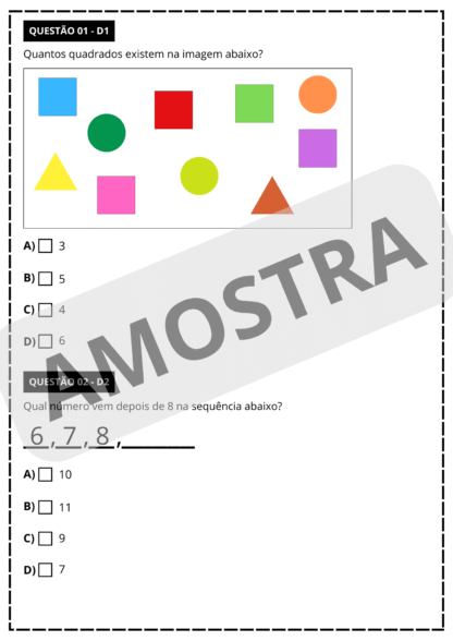 PREPARATÓRIO SIMULADO SAEB PORTUGUÊS E MATEMÁTICA - 1° ANO - Imagem 3