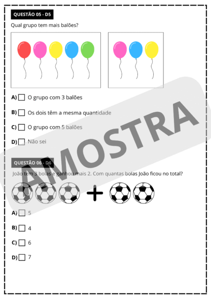 PREPARATÓRIO SIMULADO SAEB PORTUGUÊS E MATEMÁTICA - 1° ANO - Imagem 2