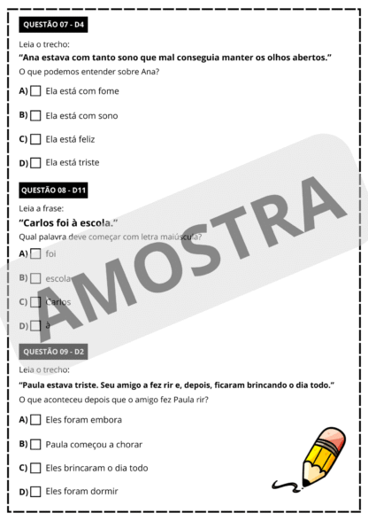 PREPARATÓRIO SIMULADO SAEB PORTUGUÊS E MATEMÁTICA - 2° ANO - Imagem 4