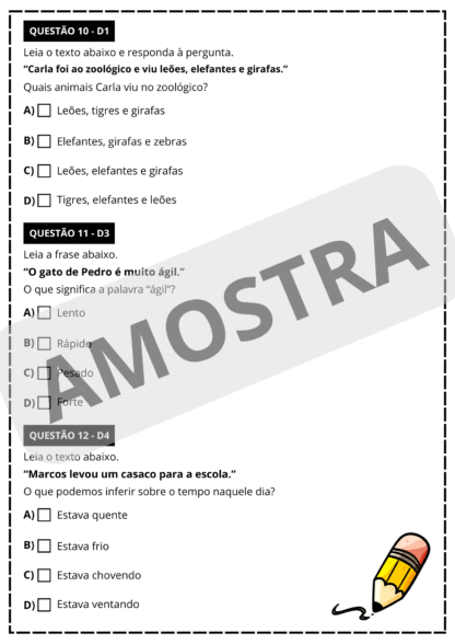 PREPARATÓRIO SIMULADO SAEB PORTUGUÊS E MATEMÁTICA - 3° ANO - Imagem 4