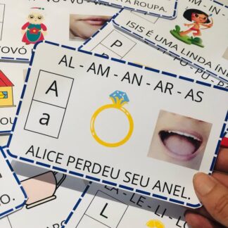 FICHAS DE LEITURA COM BOQUINHAS - LETRA BASTÃO