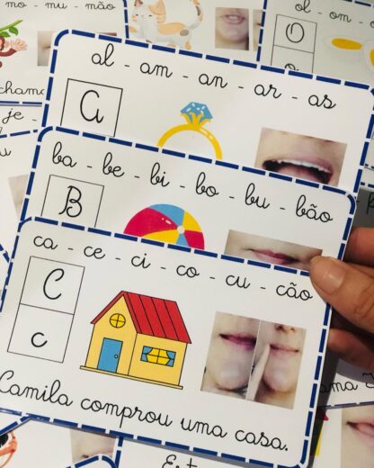 FICHAS DE LEITURA COM BOQUINHAS - LETRA CURSIVA - Imagem 4