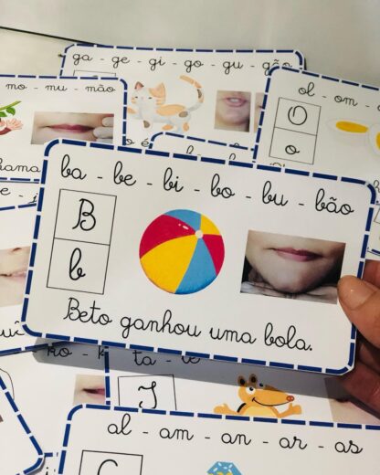 FICHAS DE LEITURA COM BOQUINHAS - LETRA CURSIVA - Imagem 2