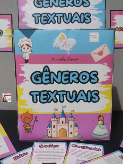 Kit Gêneros Textuais - Painel, caixa, fichas, atividades e flipbook! - Imagem 2