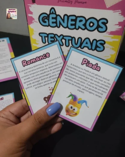 Kit Gêneros Textuais - Painel, caixa, fichas, atividades e flipbook! - Imagem 4