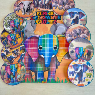 Luva de história: Elmer o elefante xadrez