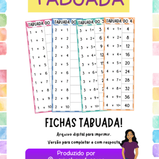 Tabuada | Fichas para completar