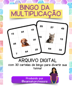 Bingo da Tabuada | Temático Pets