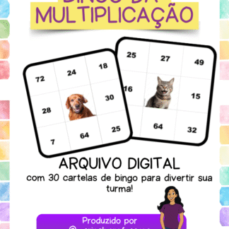 Bingo da Tabuada | Temático Pets