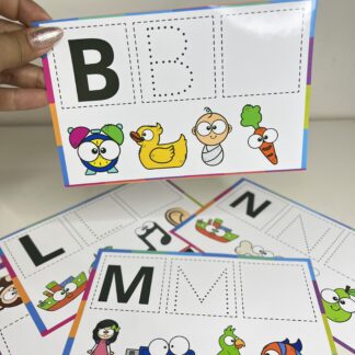 Alfabeto Tracejado com Imagens – Escrita e Fonologia