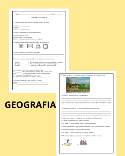 avaliação ciencias, história e geografia 3º ano - Imagem 2