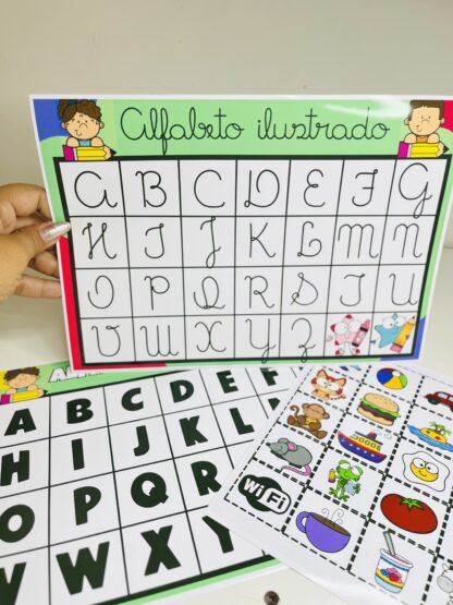 Alfabeto Ilustrado – Letras Bastão e Cursiva 