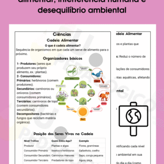 Cadeia Alimentar-organizadores e interferência humana