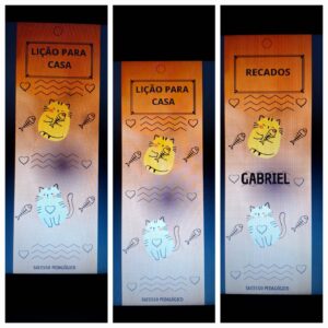 Marcadores de páginas para sala de aula gato
