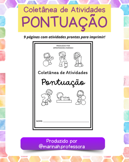 Pacote de Atividades de Pontuação – 9 Folhas Prontas para Imprimir
