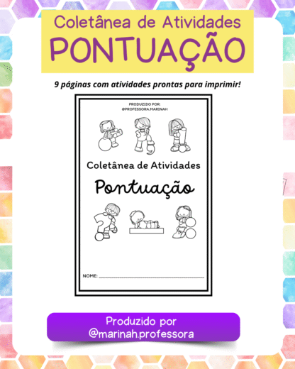 Pacote de Atividades de Pontuação – 9 Folhas Prontas para Imprimir