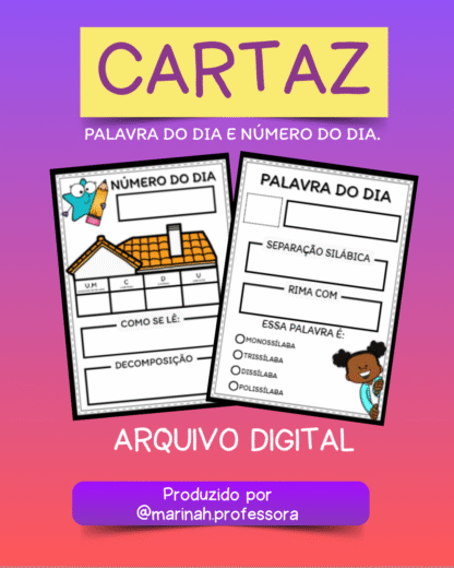 Cartaz: palavra e número do dia