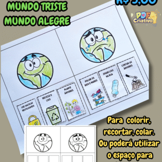 ATIVIDADE FOLHINHA: MUNDO TRISTE E MUNDO ALEGRE - MEIO AMBIENTE