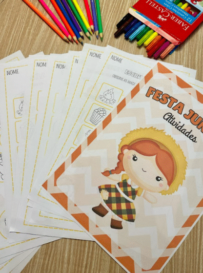 🎉 Apostila de Atividades - Festa Junina 🌽✏️