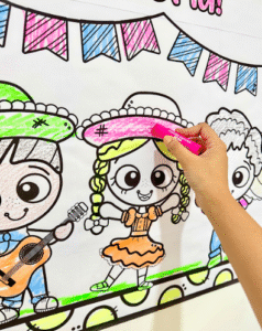 PAINEL CARTAZ PARA COLORIR – FESTA JUNINA