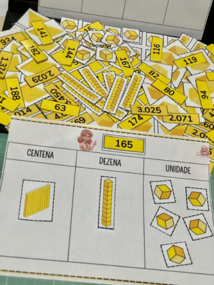 🔢 Sistema de Numeração Decimal para Imprimir – Material Dourado PDF com Unidade, Dezena, Centena e Milhar - Image 8
