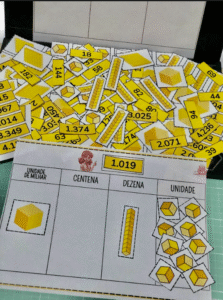 🔢 Sistema de Numeração Decimal para Imprimir – Material Dourado PDF com Unidade, Dezena, Centena e Milhar