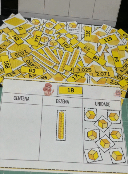 🔢 Sistema de Numeração Decimal para Imprimir – Material Dourado PDF com Unidade, Dezena, Centena e Milhar - Image 3