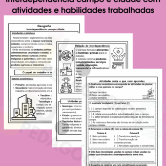 Material de estudos de Geografia-Interdependência campo e cidade