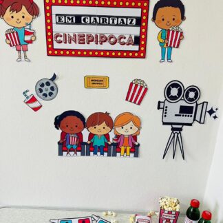 🍿 Cine Pipoca – Kit Completo para Imprimir | Dia das Crianças, Férias ou Dia Especial