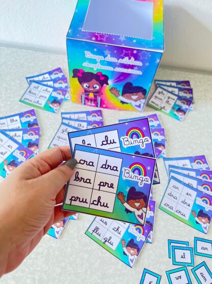 🎲 Bingo das Sílabas Complexas Cursivas | PDF Educativo | Letra Cursiva - Image 3