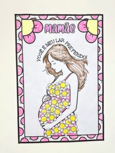 Cartaz colorir Dia das mães
