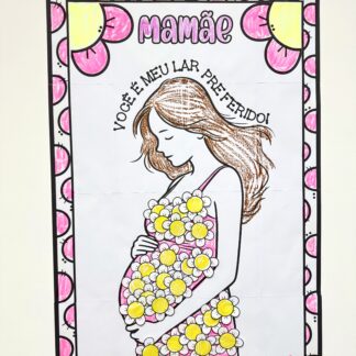 Cartaz colorir Dia das mães