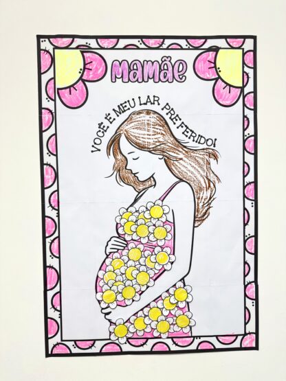 Cartaz colorir Dia das mães