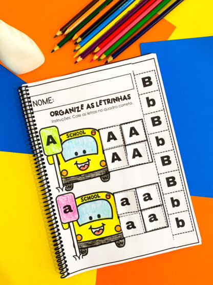 Apostila Organizando Letrinhas – Estacione Letras Bastão Maiúsculas e Minúsculas! - Image 2