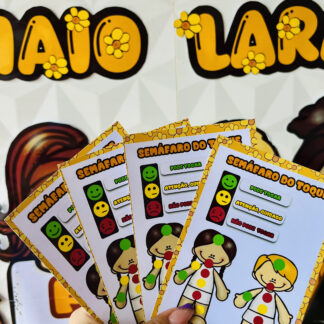 Painel Maio laranja, coroa e atividades PROMOÇÃO