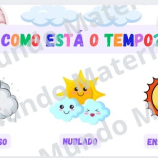 Cartaz Digital "Como Está o Tempo?" – Decoração Educativa para Educação Infantil