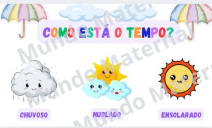 Cartaz Digital "Como Está o Tempo?" – Decoração Educativa para Educação Infantil