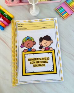 Apostila de atividades para trabalhar os numerais de 1 a 20 com material dourado
