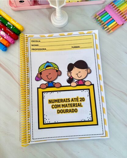 Apostila de atividades para trabalhar os numerais de 1 a 20 com material dourado