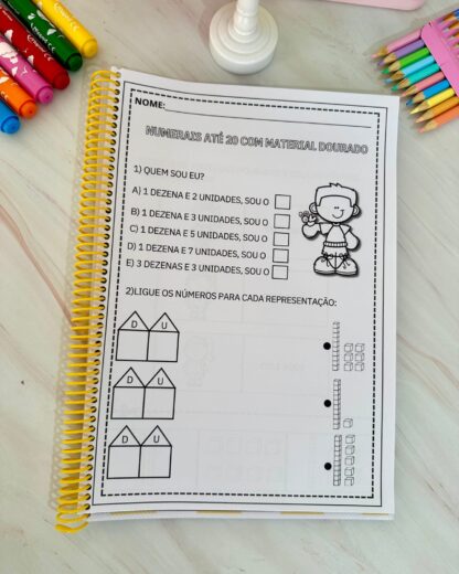 Apostila de atividades para trabalhar os numerais de 1 a 20 com material dourado - Image 11